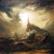 Stürmische See mit Leuchtturm. Carl Blechen (1798-1840)