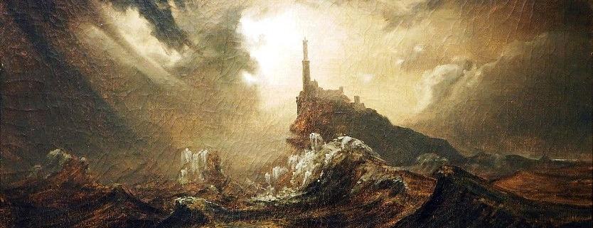 Stürmische See mit Leuchtturm. Carl Blechen (1798-1840)